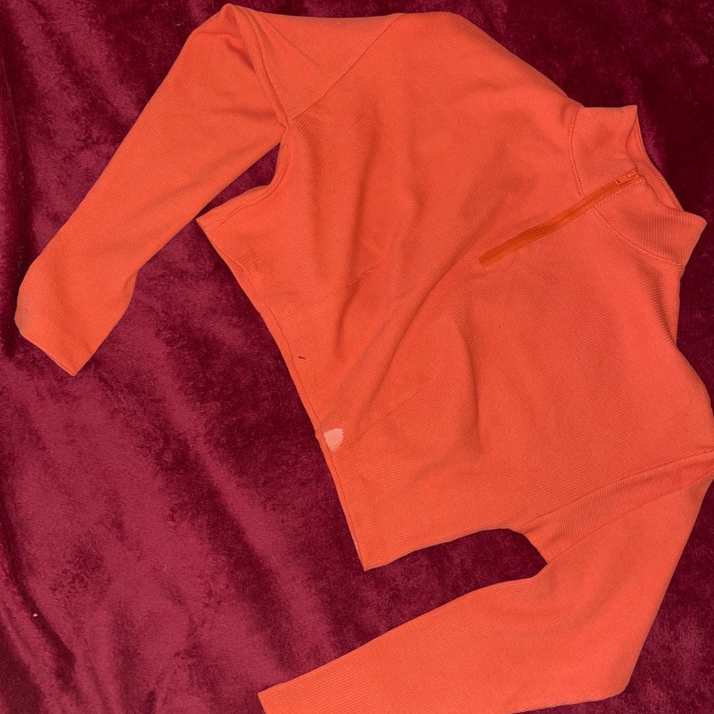 Cropped quarter zip sweater